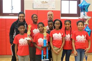 Students with Trophy